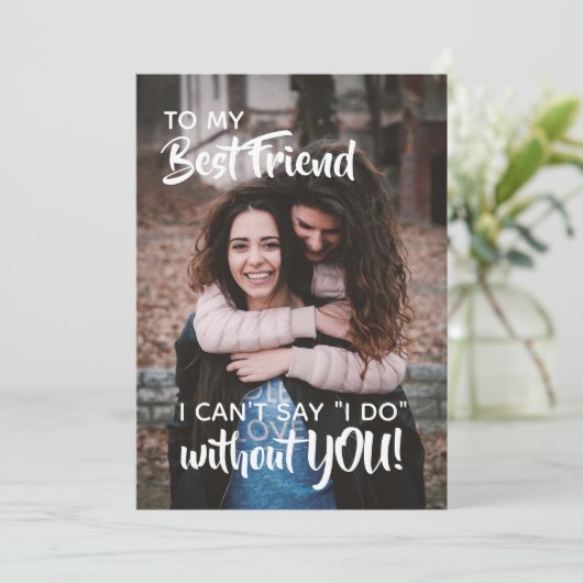 Wil je mijn bruidsmeisje zijn | beste vriend | blo kaart (Staand voorkant)