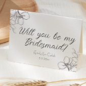 Wil je mijn bruidsmeisje zijn? Bloemrijke lijnkuns Kaart