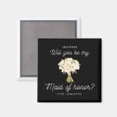 Wil je mijn bruidsmeisje zijn? Bloemstuk voor een Magneet (Voorkant / Achterkant)