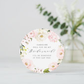 Wil je mijn bruidsmeisje zijn? Blush Floral Kaart (Staand voorkant)
