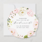 Wil je mijn bruidsmeisje zijn? Blush Floral Kaart (Voorkant)