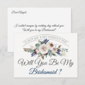 Wil je mijn bruidsmeisje zijn | Boho Floral Kaart (Voorkant / Achterkant)