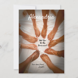 Wil je mijn bruidsmeisje zijn? Bruid Beach Persona Notitiekaartje