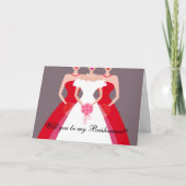 Wil je mijn bruidsmeisje zijn? Bruidsfeest (rood) (Voorkant)