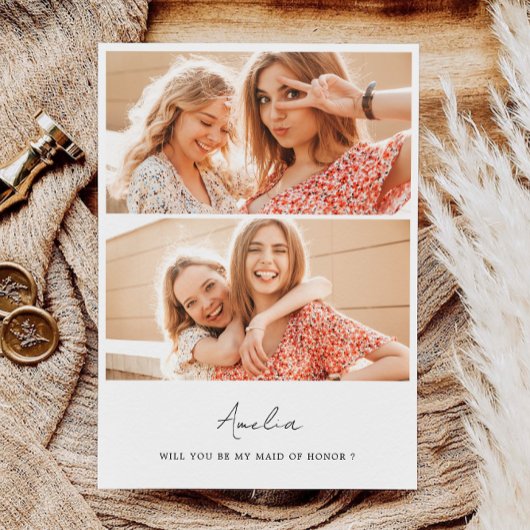 Wil je mijn bruidsmeisje zijn, bruidsmeisje 2 foto kaart