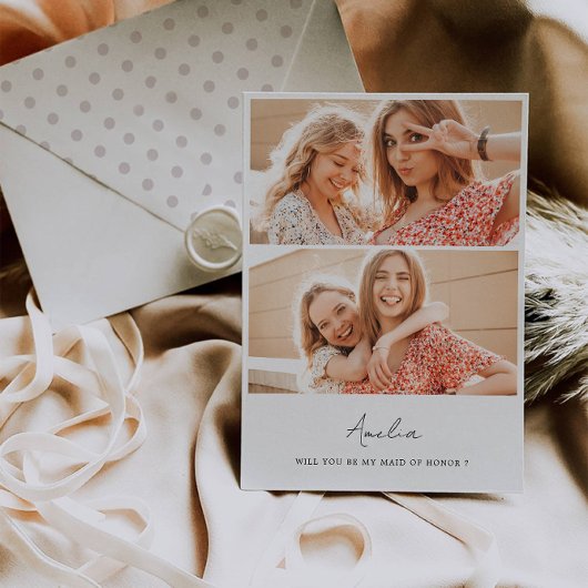 Wil je mijn bruidsmeisje zijn, bruidsmeisje 2 foto kaart