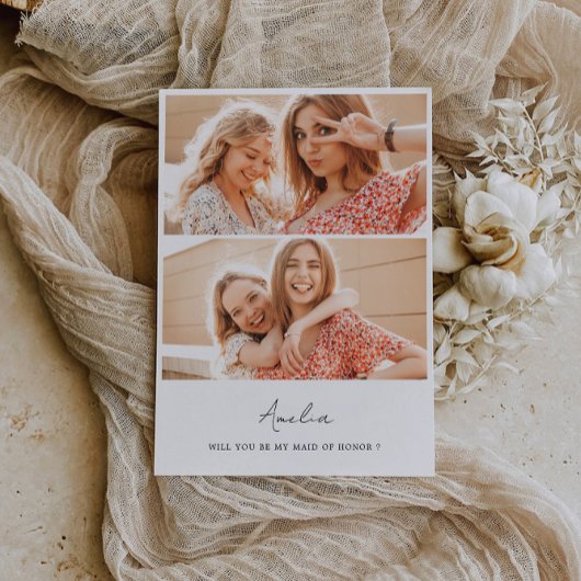 Wil je mijn bruidsmeisje zijn, bruidsmeisje 2 foto kaart