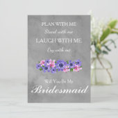 Wil je mijn bruidsmeisje zijn? bruidsmeisje voorst kaart (Staand voorkant)
