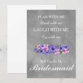 Wil je mijn bruidsmeisje zijn? bruidsmeisje voorst kaart (Voorkant / Achterkant)