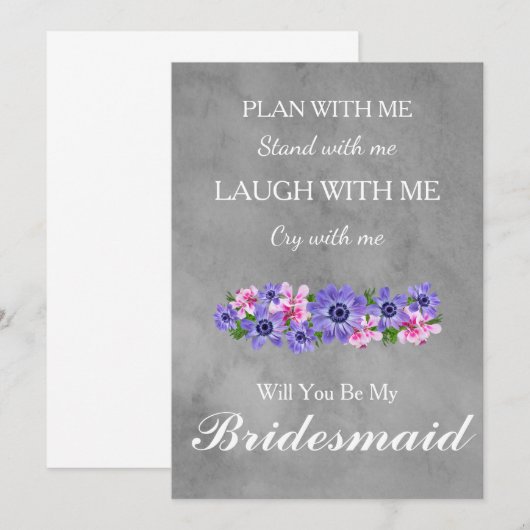 Wil je mijn bruidsmeisje zijn? bruidsmeisje voorst kaart (Voorkant / Achterkant)