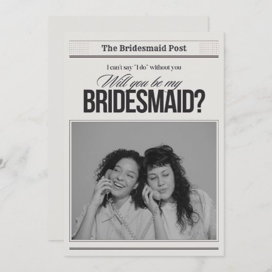 wil je mijn bruidsmeisje zijn bruidsmeisje voorste kaart (Voorkant / Achterkant)