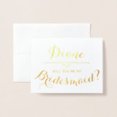 Wil je mijn bruidsmeisje zijn? Cursief gepersonali Folie Kaarten (Voorkant met envelop)