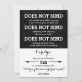 Wil je mijn bruidsmeisje zijn die het niet erg vin kaart (Voorkant)