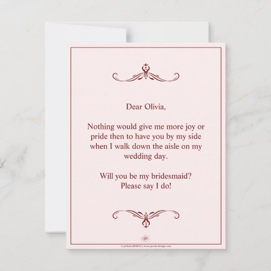 Wil je mijn bruidsmeisje zijn? Drie liegen bruidsm (Achterkant)