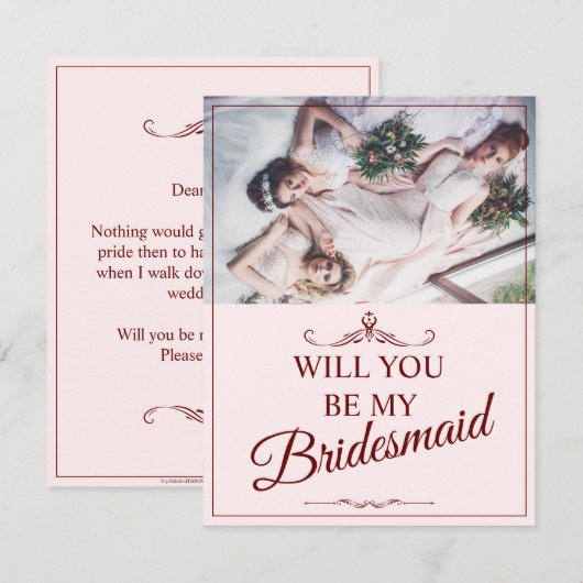 Wil je mijn bruidsmeisje zijn? Drie liegen bruidsm (Voorkant / Achterkant)