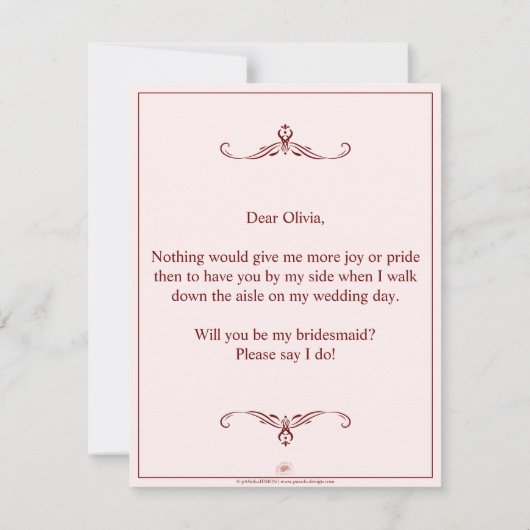 Wil je mijn bruidsmeisje zijn? Drie liegen bruidsm (Achterkant)