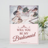 Wil je mijn bruidsmeisje zijn? Drie liegen bruidsm (Staand voorkant)