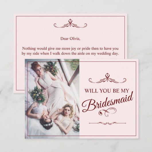 Wil je mijn bruidsmeisje zijn? Drie liegen bruidsm (Voorkant / Achterkant)