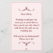 Wil je mijn bruidsmeisje zijn? Drie liegen bruidsm (Achterkant)