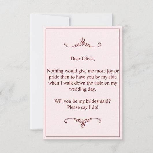 Wil je mijn bruidsmeisje zijn? Drie liegen bruidsm (Achterkant)