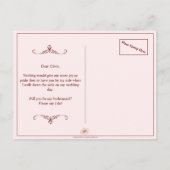 Wil je mijn bruidsmeisje zijn? Drie liegen bruidsm Aankondigingskaart (Achterkant)