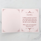 Wil je mijn bruidsmeisje zijn? Drie liegen bruidsm Bedankkaart (Binnen)