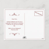 Wil je mijn bruidsmeisje zijn? Drie liegen bruidsm Feestdagenkaart (Achterkant)