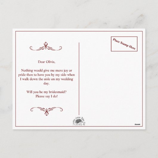 Wil je mijn bruidsmeisje zijn? Drie liegen bruidsm Feestdagenkaart (Achterkant)