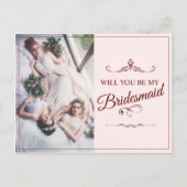 Wil je mijn bruidsmeisje zijn? Drie liegen bruidsm Feestdagenkaart (Voorkant)