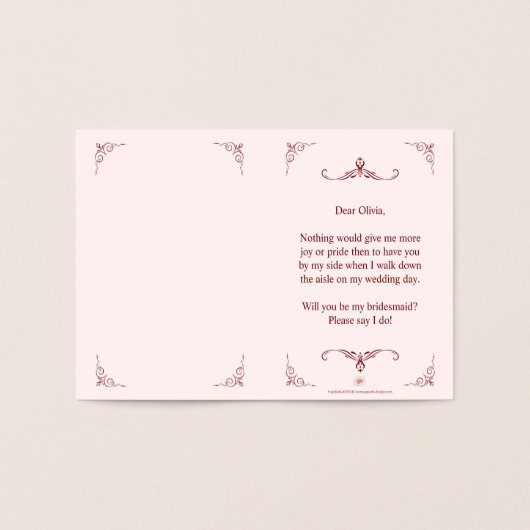Wil je mijn bruidsmeisje zijn? Drie liegen bruidsm Folie Kaarten (Binnen)