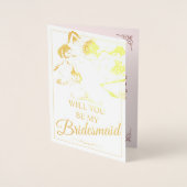 Wil je mijn bruidsmeisje zijn? Drie liegen bruidsm Folie Kaarten (Voorkant)