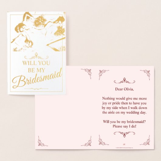 Wil je mijn bruidsmeisje zijn? Drie liegen bruidsm Folie Kaarten (Display)