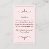 Wil je mijn bruidsmeisje zijn? Drie liegen bruidsm Informatiekaartje (Achterkant)