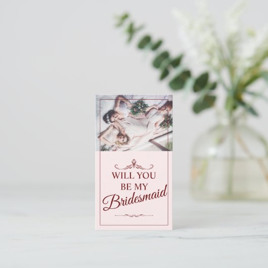 Wil je mijn bruidsmeisje zijn? Drie liegen bruidsm Informatiekaartje (Staand voorkant)