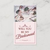 Wil je mijn bruidsmeisje zijn? Drie liegen bruidsm Informatiekaartje (Voorkant)