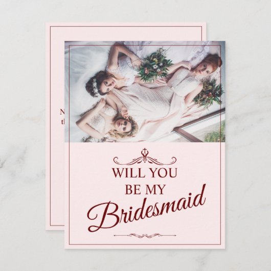 Wil je mijn bruidsmeisje zijn? Drie liegen bruidsm Informatiekaartje (Voorkant / Achterkant)