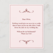 Wil je mijn bruidsmeisje zijn? Drie liegen bruidsm Informatiekaartje (Achterkant)