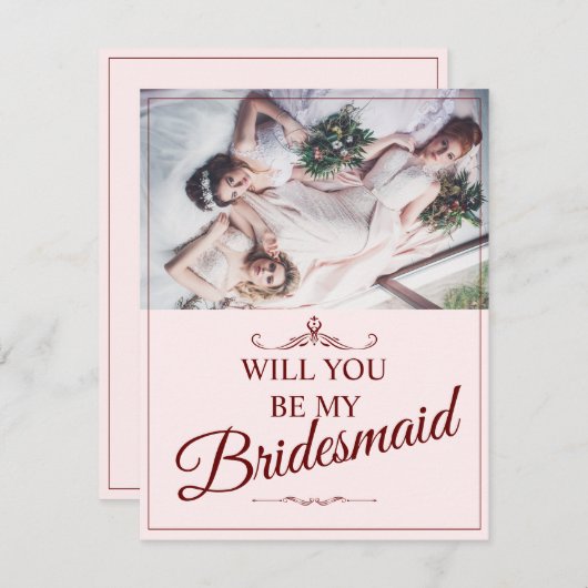 Wil je mijn bruidsmeisje zijn? Drie liegen bruidsm Informatiekaartje (Voorkant / Achterkant)
