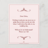 Wil je mijn bruidsmeisje zijn? Drie liegen bruidsm Informatiekaartje (Achterkant)