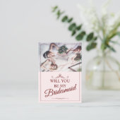 Wil je mijn bruidsmeisje zijn? Drie liegen bruidsm Informatiekaartje (Staand voorkant)