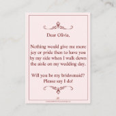 Wil je mijn bruidsmeisje zijn? Drie liegen bruidsm Informatiekaartje (Achterkant)