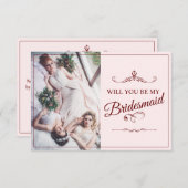 Wil je mijn bruidsmeisje zijn? Drie liegen bruidsm Informatiekaartje (Voorkant / Achterkant)