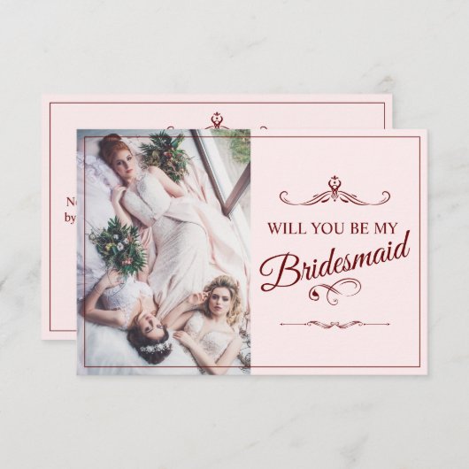 Wil je mijn bruidsmeisje zijn? Drie liegen bruidsm Informatiekaartje (Voorkant / Achterkant)