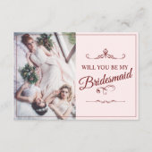 Wil je mijn bruidsmeisje zijn? Drie liegen bruidsm Informatiekaartje (Voorkant)