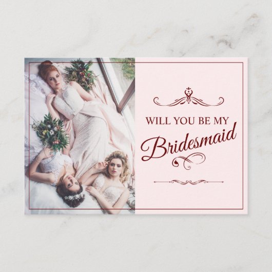 Wil je mijn bruidsmeisje zijn? Drie liegen bruidsm Informatiekaartje (Voorkant)