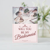 Wil je mijn bruidsmeisje zijn? Drie liegen bruidsm Informatiekaartje (Staand voorkant)