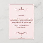 Wil je mijn bruidsmeisje zijn? Drie liegen bruidsm Informatiekaartje (Achterkant)