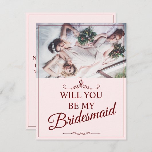 Wil je mijn bruidsmeisje zijn? Drie liegen bruidsm Informatiekaartje (Voorkant / Achterkant)