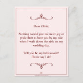 Wil je mijn bruidsmeisje zijn? Drie liegen bruidsm Informatiekaartje (Achterkant)