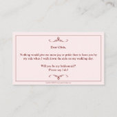 Wil je mijn bruidsmeisje zijn? Drie liegen bruidsm Informatiekaartje (Achterkant)